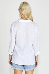 Sass Taylor Long Sleeve Shirt - White