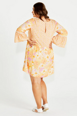 Sass Montana Bell Sleeve Mini Dress - Mixed Floral
