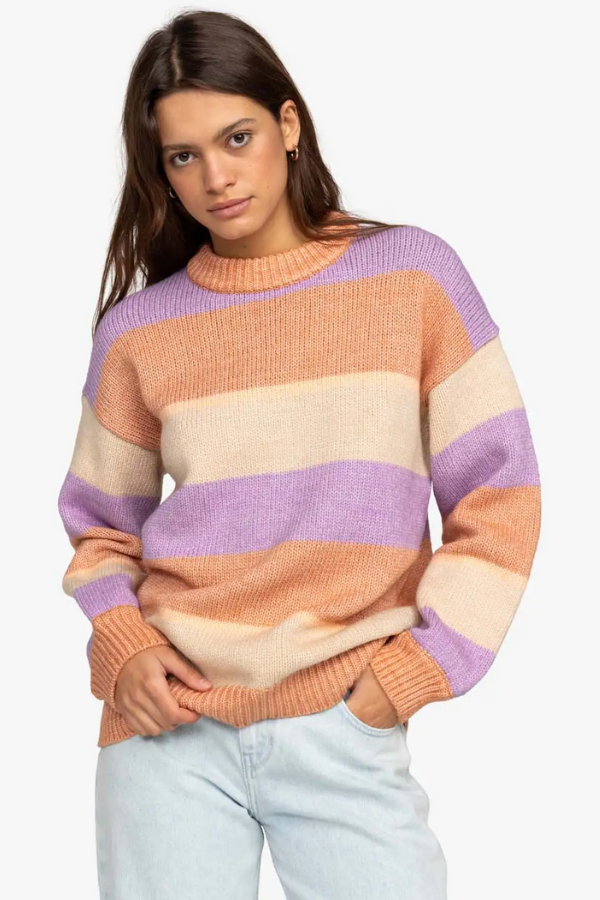 Roxy Love Again LS Jumper Stripes - CROCTUS PETAL