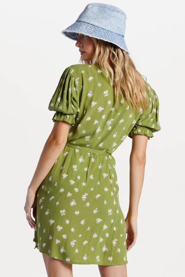 Billabong Chiquita Wrap Dress - GREEN EYES