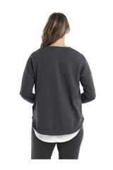 Betty Basics Lucy French Terry Sweat - GUNMETAL