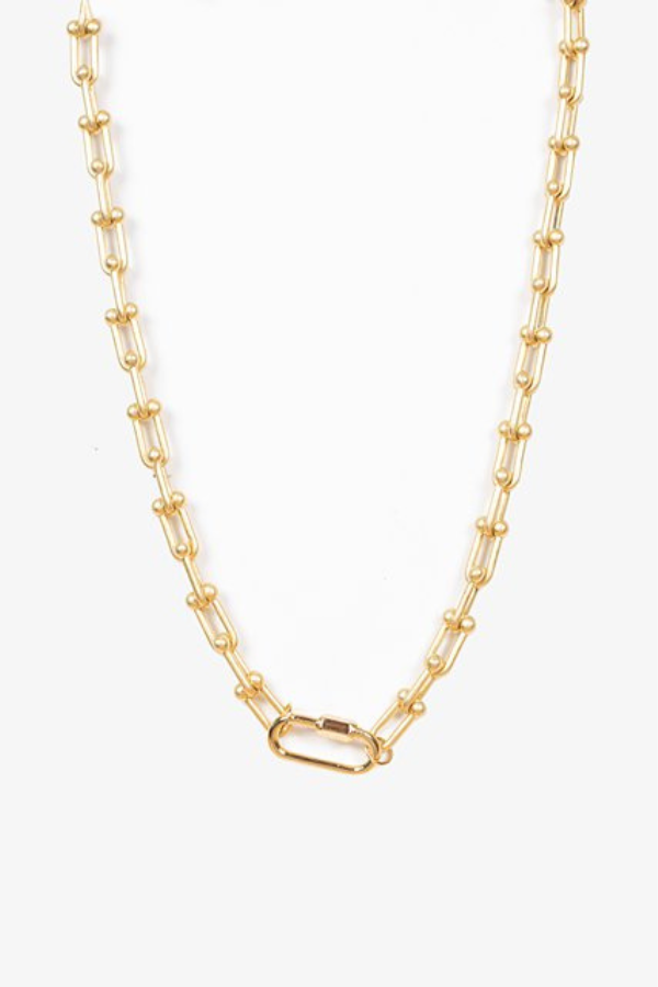 Antler D-Shackle Link Necklace - Gold