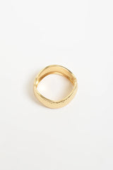 Adorne Molten Metal Curved Event Bangle - Gold