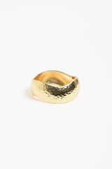 Adorne Molten Metal Curved Event Bangle - Gold