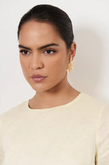 Adorne Statement Flower Earring - Gold