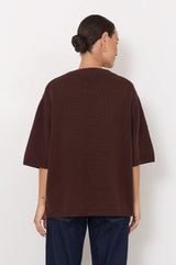 Adorne Brighton Oversized Knit Top - Chocolate