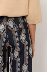 Adorne Avalon Lightweight Denim Embroidered Pants