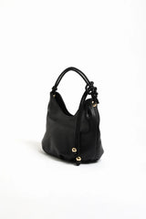 Adorne Knot Handle Dumpling Bag - Black