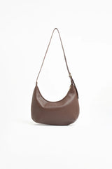 Adorne Maggie Woven Moon Crossbody Bag - Chocolate
