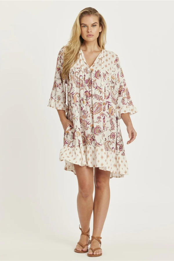 Amuse Spring Fling Woven Mini Dress - SANDY