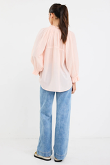 Ivy & Jack Rosewater Voile SS Tie front Top - Rosewater