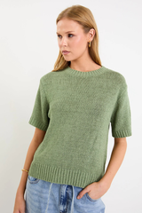 By Rosa Loveable Tape Yarn Knit Tee - Sage
