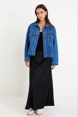 Among The Brave Echo Patch pocket Denim Jacket - Storm Blue