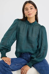 By Rosa Poet LS High Neck Top - Forest