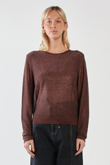 Sass Maiken Lurex Knit Jumper - Chocolate Brown