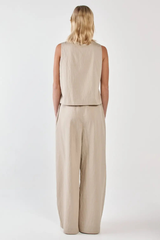 Sass Renee Paper Bag Pant - Beige Black Stripe