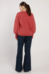 Fate & Becker Remy V-Neck Jumper - Red
