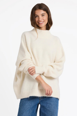 Roxy In The Clouds O/S Knit Sweater - BONE