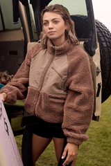Roxy At Dusk Fleece Zip Jacket - MOCHA