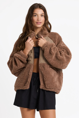 Roxy At Dusk Fleece Zip Jacket - MOCHA