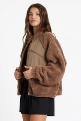 Roxy At Dusk Fleece Zip Jacket - MOCHA