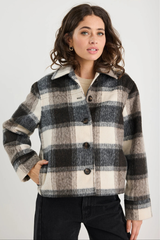 Ivy & Jack Sweeping Check Soft Jacket - Grey Check