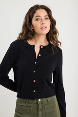 Among The Brave Replica Cotton Cashmere Crewneck Cardigan - Black