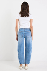 Among The Brave Graduate Blue Non Stretch Barrel Jeans - 90s Blue