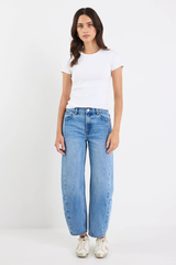 Among The Brave Graduate Blue Non Stretch Barrel Jeans - 90s Blue