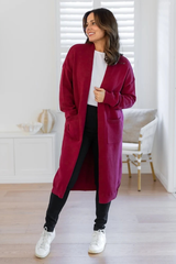 Calie Knit Cardigan - Wine
