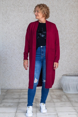 Calie Knit Cardigan - Wine