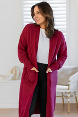 Calie Knit Cardigan - Wine