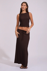 Rhythm Indie Maxi Skirt - CHOCOLATE