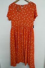 Pre Loved Mister Zimi Orange Polkadot Dress 10
