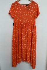 Pre Loved Mister Zimi Orange Polkadot Dress 10
