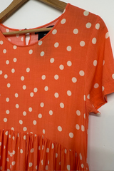 Pre Loved Mister Zimi Orange Polkadot Dress 10