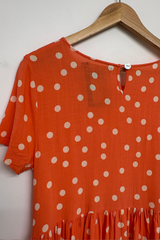 Pre Loved Mister Zimi Orange Polkadot Dress 10