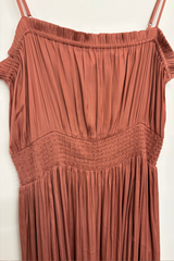 Pre Loved Max Terracotta Shoe String Long Dress 18