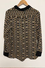 Pre-Loved Liz Jordan Black/Gold Chain LS Shirt 12