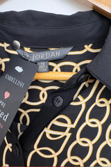 Pre-Loved Liz Jordan Black/Gold Chain LS Shirt 12