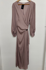 Pre-Loved Esther Mauve Silky LS Dress 16