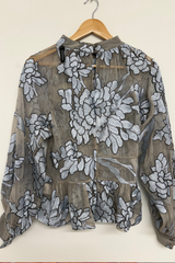 Pre-Loved Trelise Cooper Mocha Lace LS Top 8