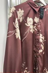 Pre Loved Portmans Chocolate Cream Floral LS Top 14