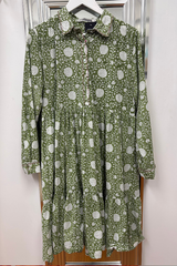 Pre Loved Art In My Wardrobe Green Cotton LS Dress XL