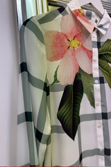 Pre Loved Ted Baker White Pink Flower LS Shirt 6/8