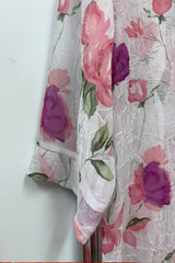 Pre Loved Sycamore Pink/Green Floral 3/4 Sleeve Top 18