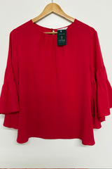 Pre Loved Veronica Maine Cherry Red LS Top 14