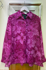 Pre-Loved Jean De Courcy Bright Pink Floral LS Top 20