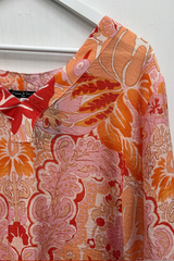 Pre Loved Mocca & Vanilla Orange Tropical LS Top O/S