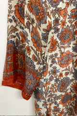 Pre-Loved Kingsley Silky Cream/Rust Floral Kaftan M/L